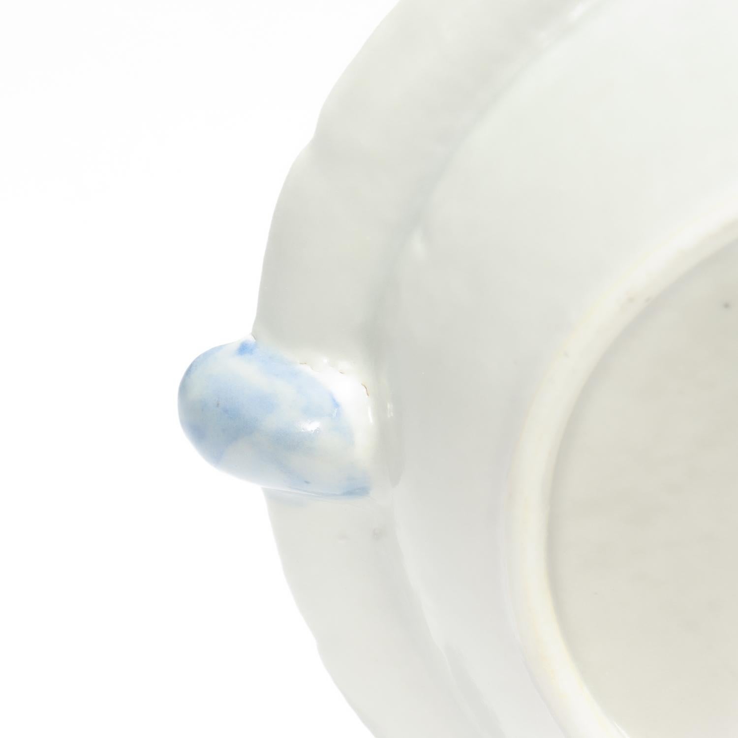 Antique Blue & White Canton Pattern Chinese Export Porcelain Plate Warmer 7