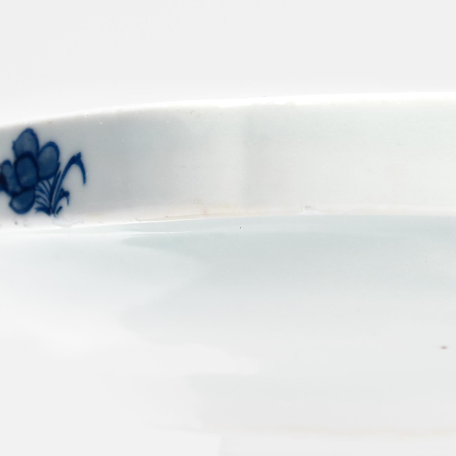 Antique Blue & White Canton Pattern Chinese Export Porcelain Plate Warmer 10