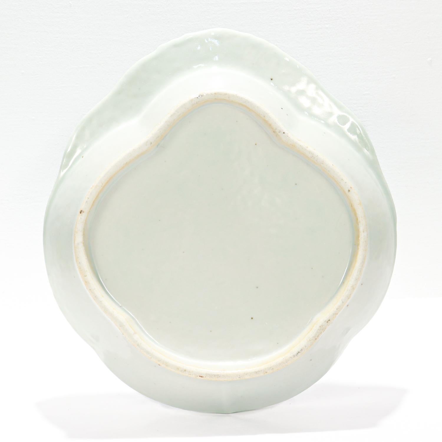 Antique Blue & White Canton Pattern Chinese Export Porcelain Shrimp Bowl 8