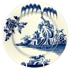 18th Century Blue & White English Delft Plate Hand Painted Bristol Circa 1760