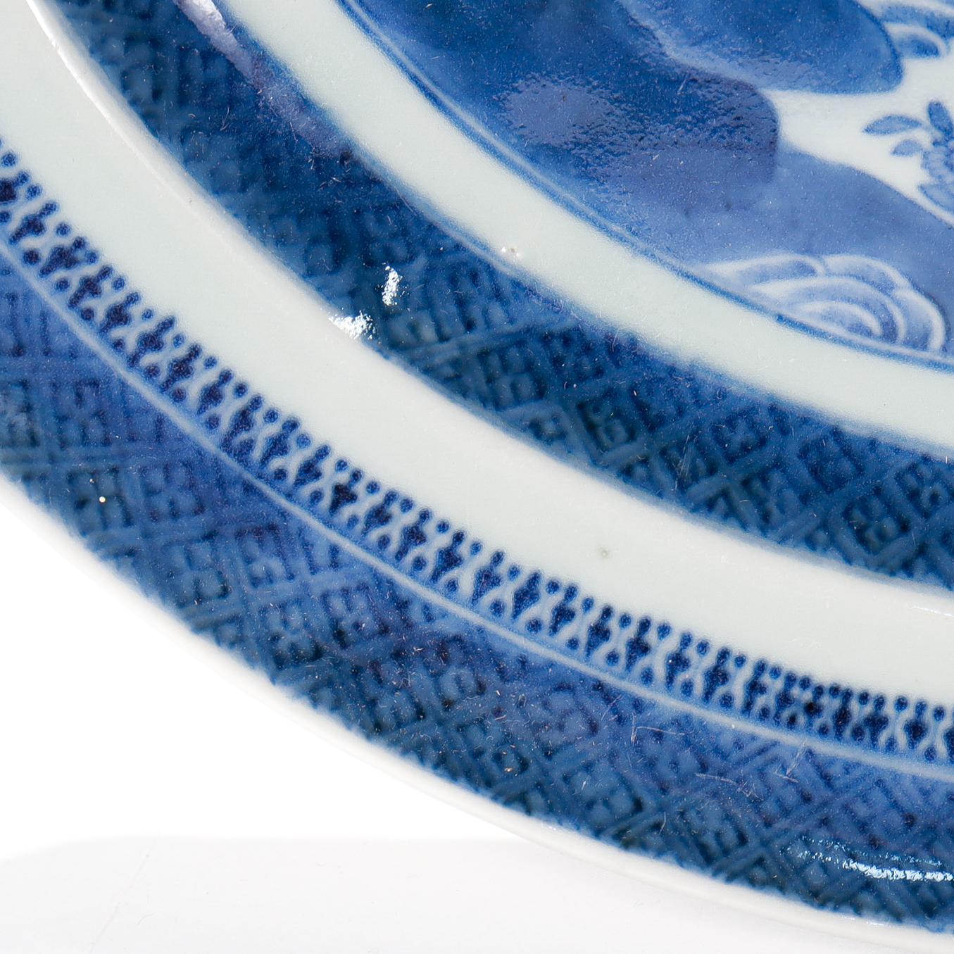 Antique Blue & White Nanking Pattern Chinese Export Porcelain Serving Tray 9
