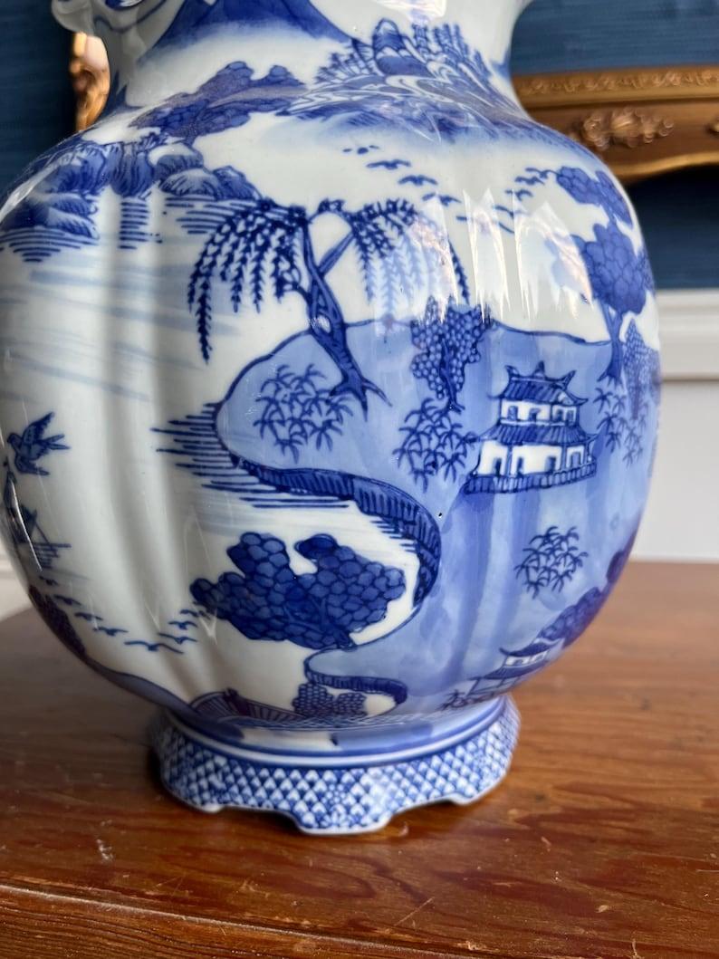 Blue & White Transferware Wash Basin & Pitcher Set  1900s–1920s For Sale 1