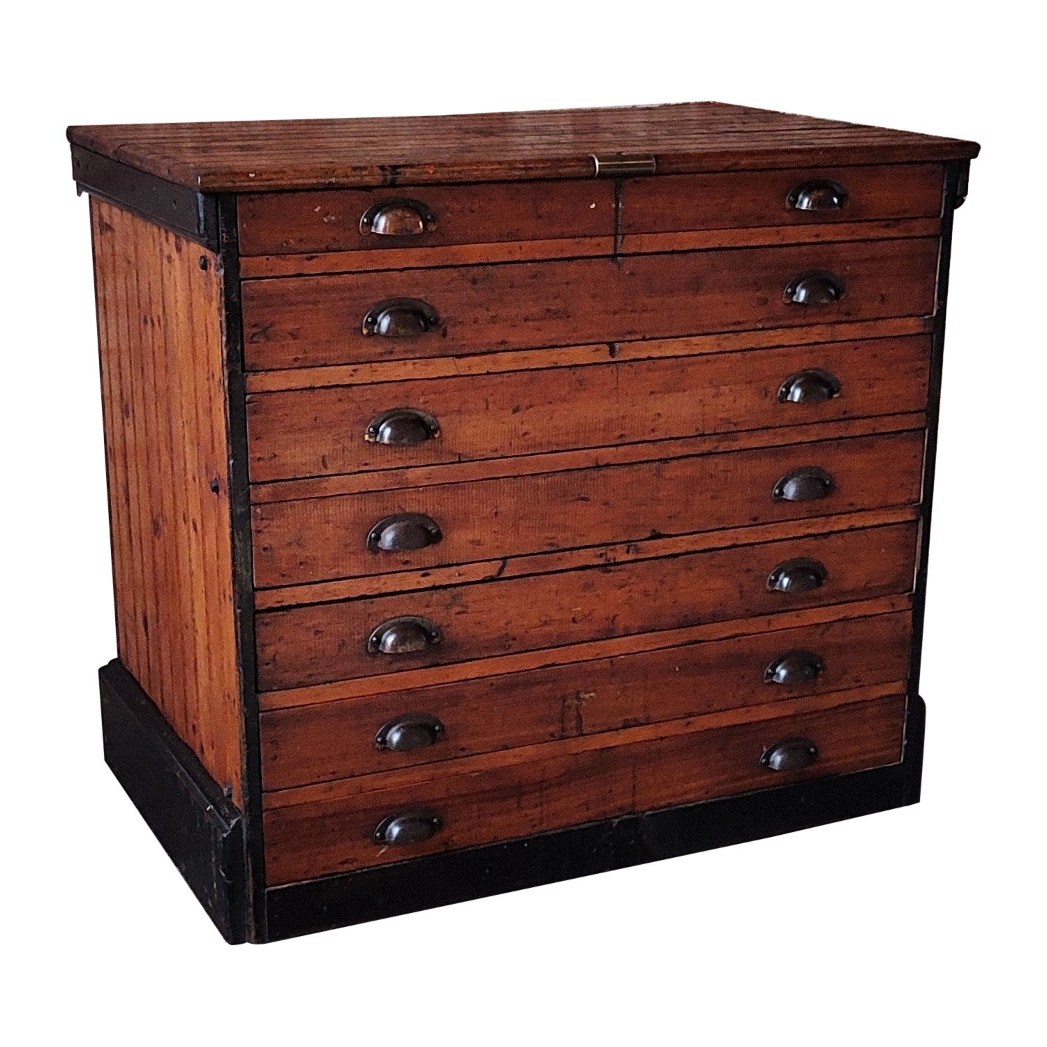 Antique Blueprint Style Cabinet