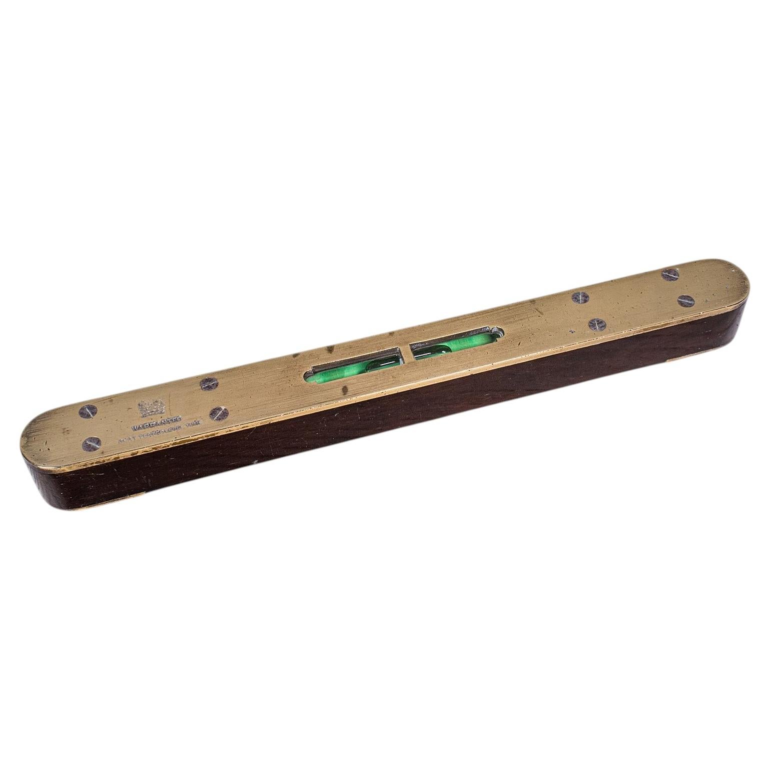 Antique Boat Builder's Spirit Level, English, Tradesman's Instrument, Edwardian