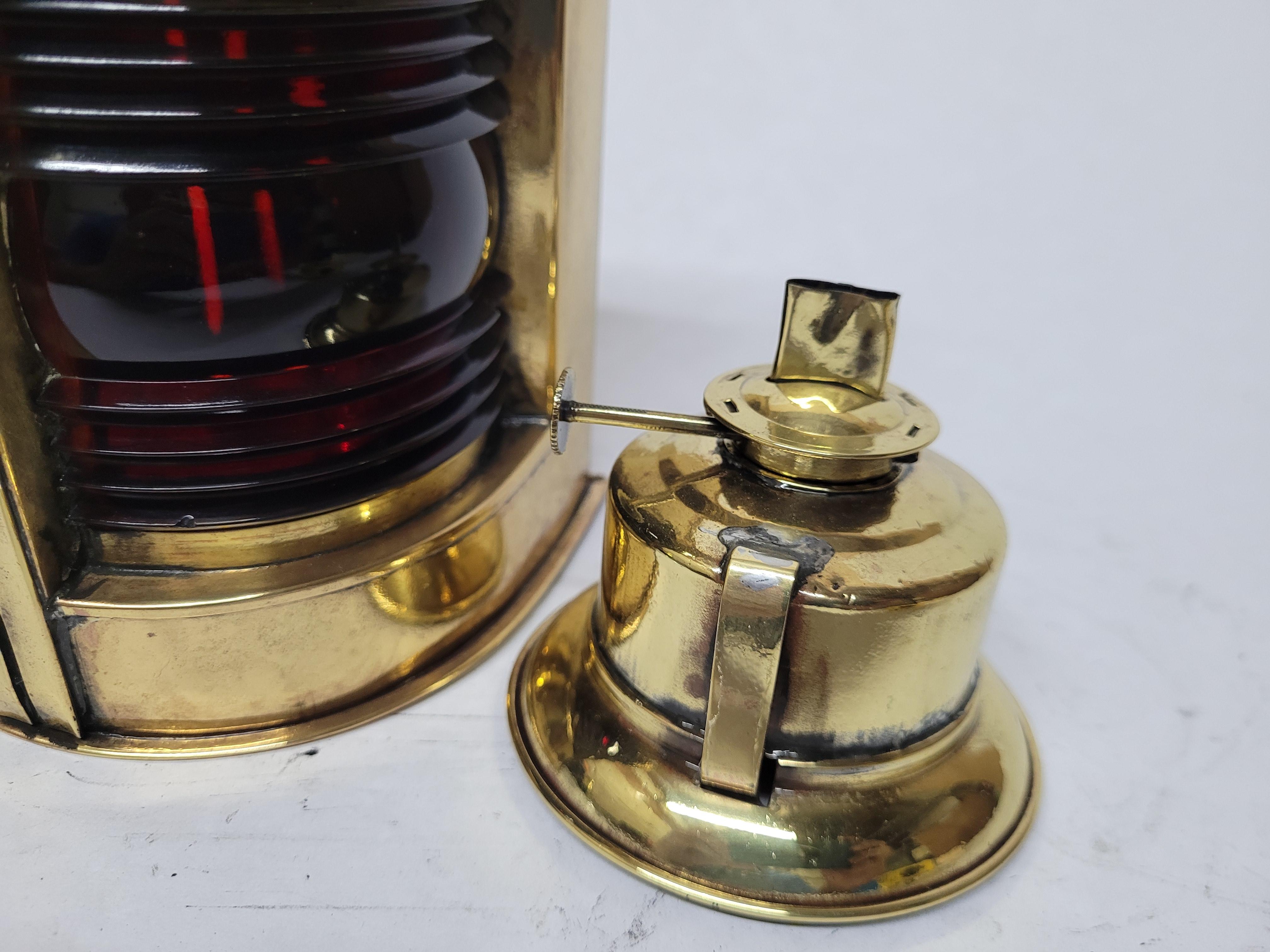 Antique Boat Lantern of Solid Brass For Sale 7