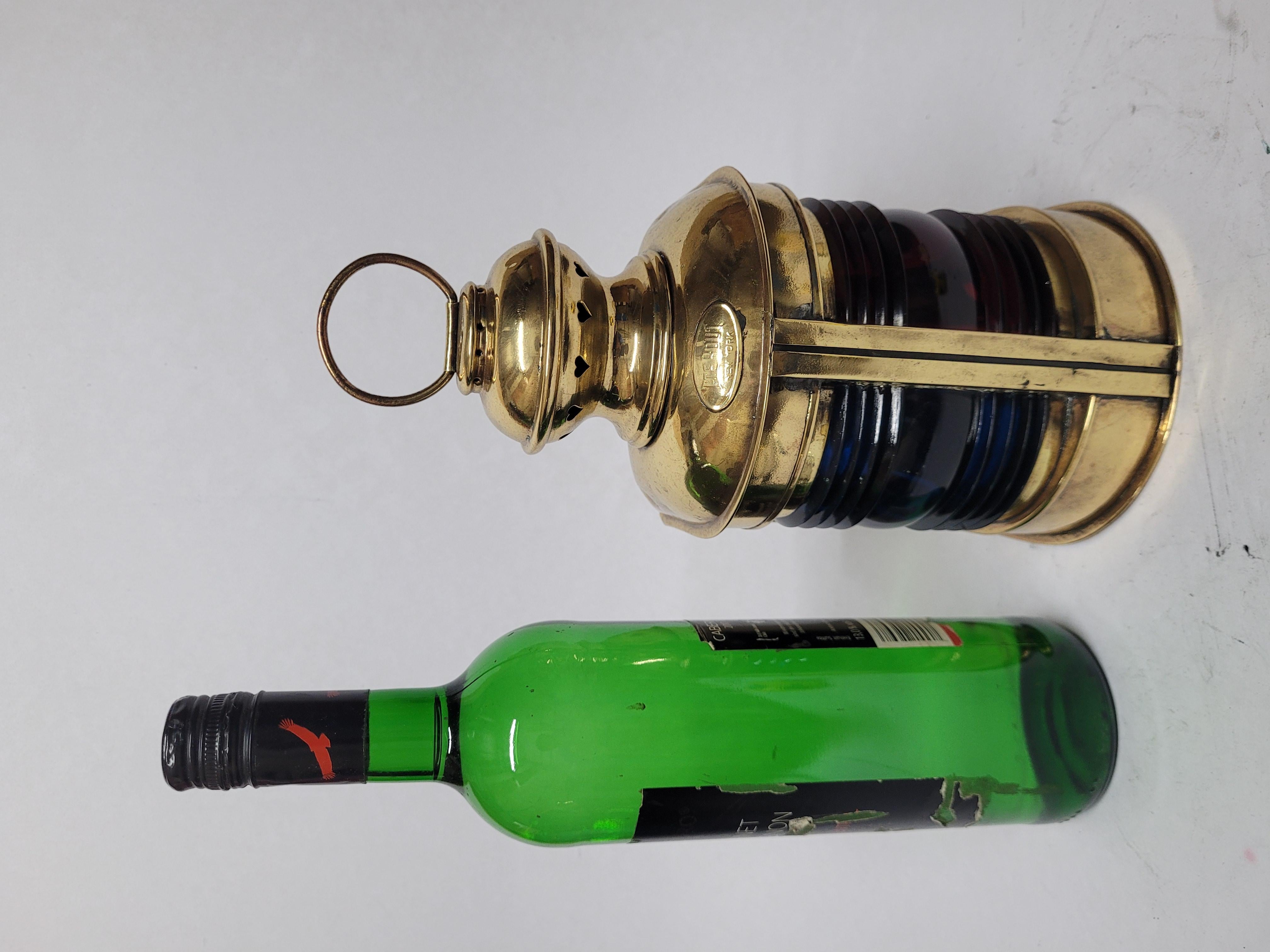 North American Antique Boat Lantern of Solid Brass For Sale