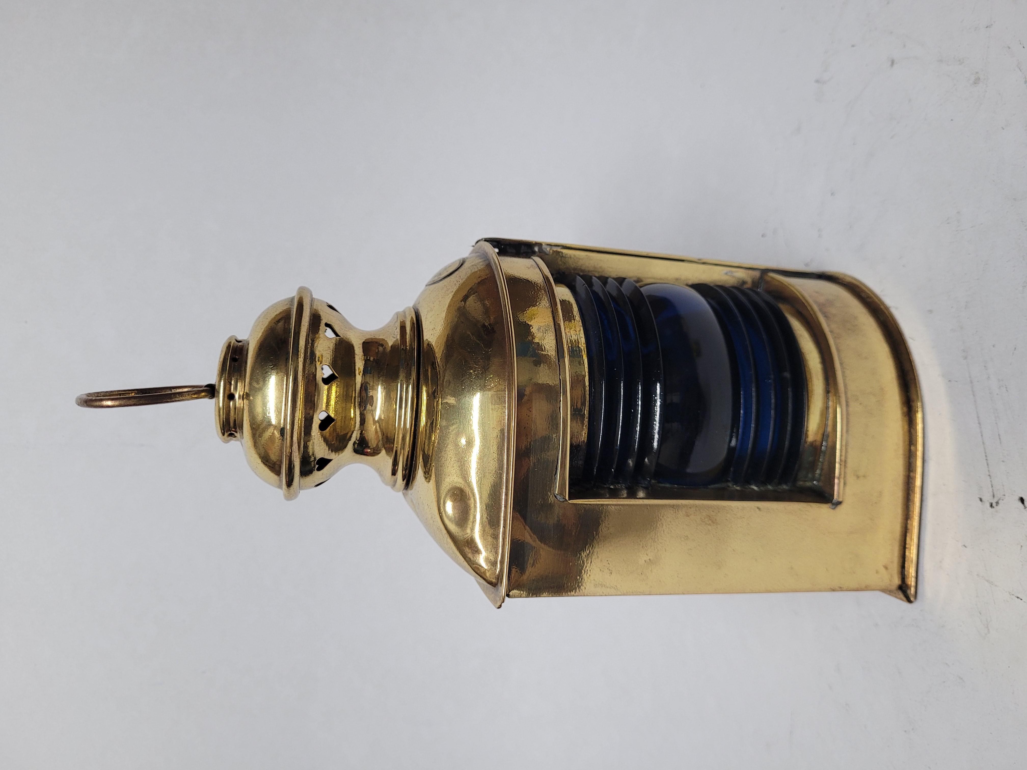 Mid-20th Century Antique Boat Lantern of Solid Brass For Sale