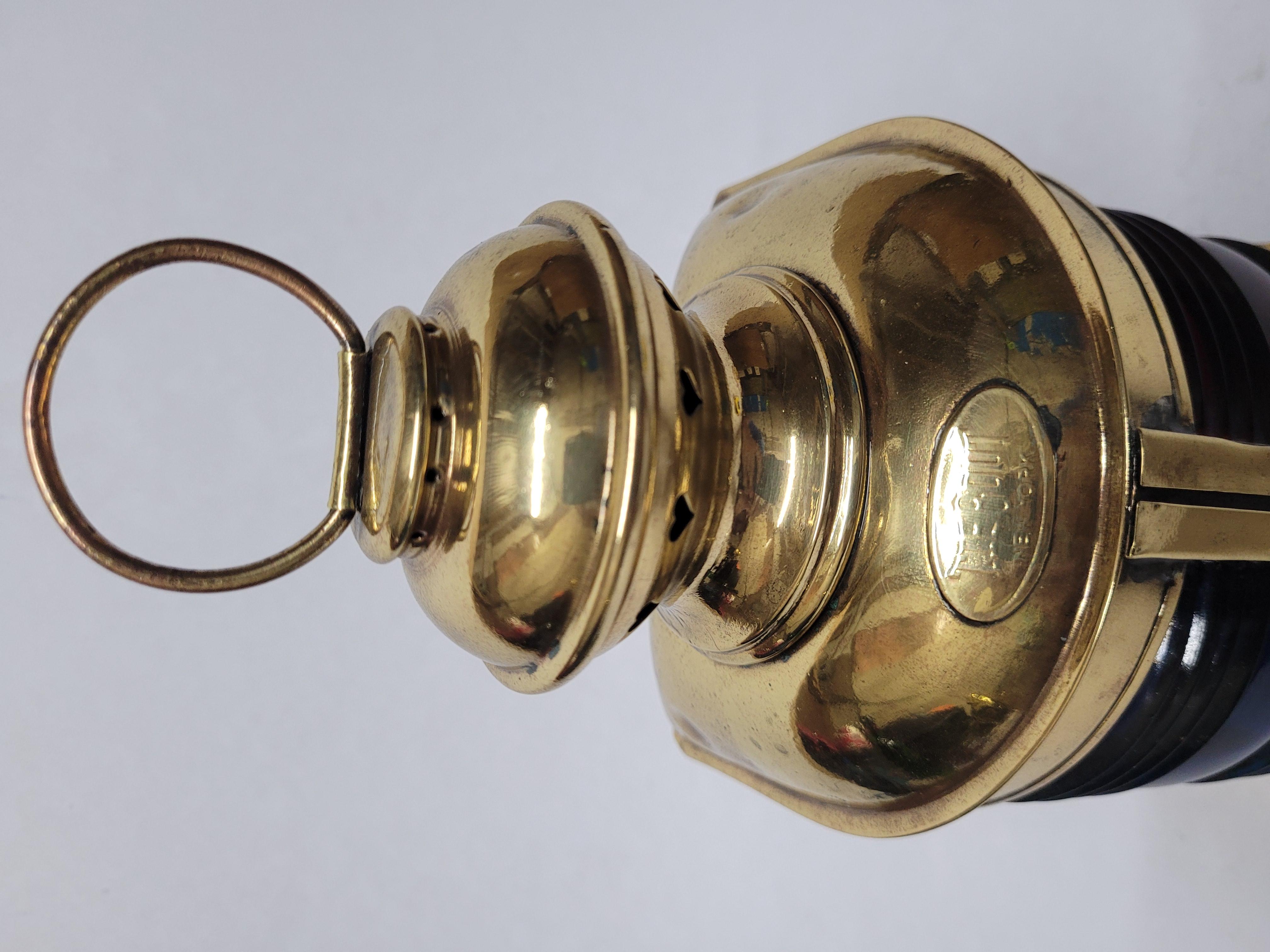 Antique Boat Lantern of Solid Brass For Sale 3