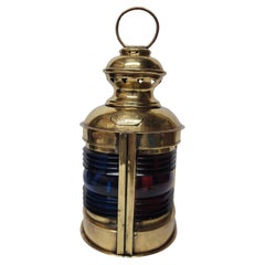 Farol de barco antiguo de latón macizo