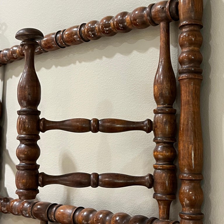 Antique BobbinTurned Mahogany WallMount Coat Rack For Sale at 1stDibs