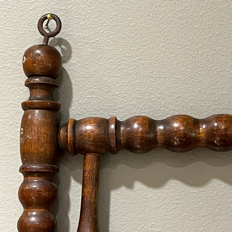 Antique BobbinTurned Mahogany WallMount Coat Rack For Sale at 1stDibs