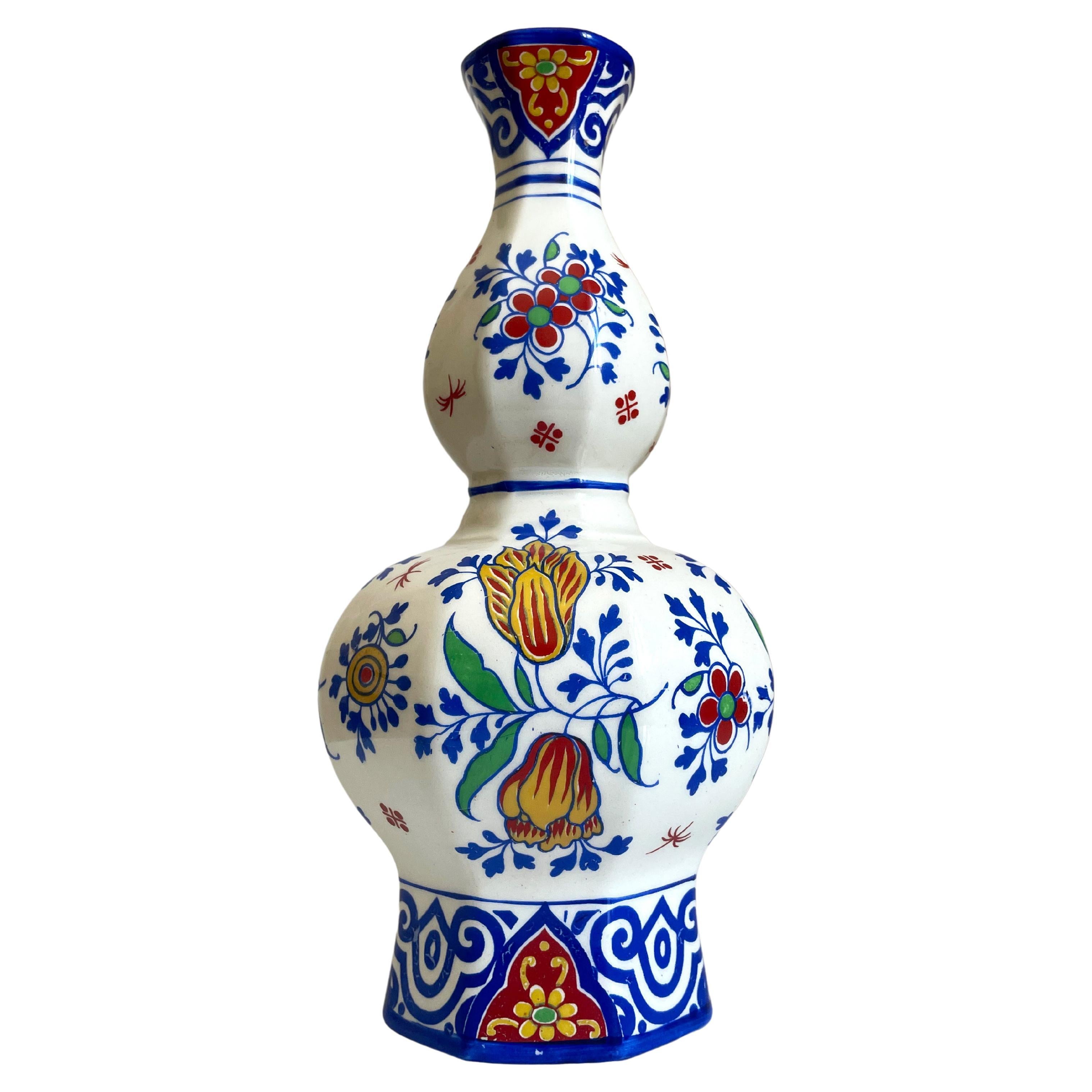 Antike Boch Fréres Keramis Jugendstil Delft Fayence Vase aus den 1920er Jahren, Belgien im Angebot