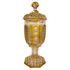 Antique Bohemian Amber Glass Goblet