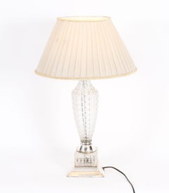 Antique Bohemian Art Deco Crystal Cut Table Lamp Circa 1920