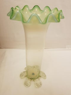 Antique Bohemian Art Nouveau Kralik Uranium Vase, 1930