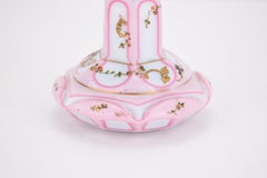 Antique Bohemian Biedermeier Opaline Overlay Glass Perfume Bottle, 19th Century