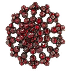 Antique Bohemian Brooch Encrusted with Garnets in Garnet Gold Setting Antique Bohemian Brooch Encrusted with Garnets in Garnet Gold Setting