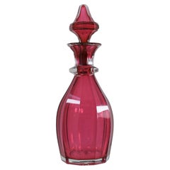 Antique Bohemian Cranberry Glass Perfume Bottle, 19th Century