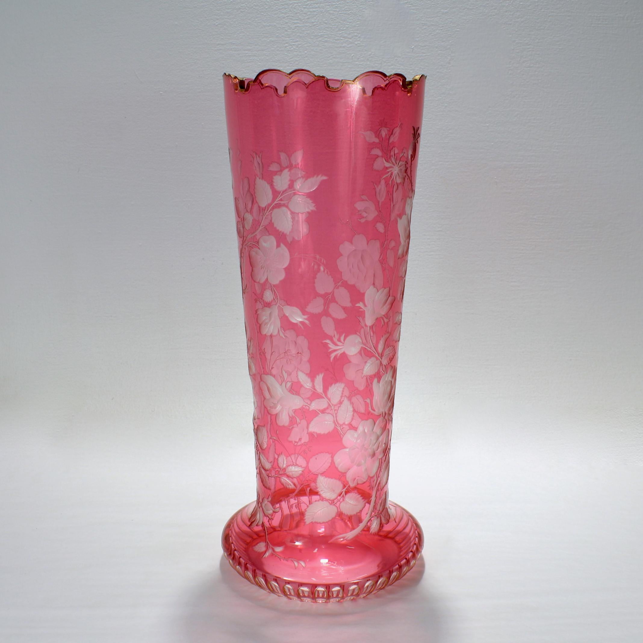 cranberry glass vase