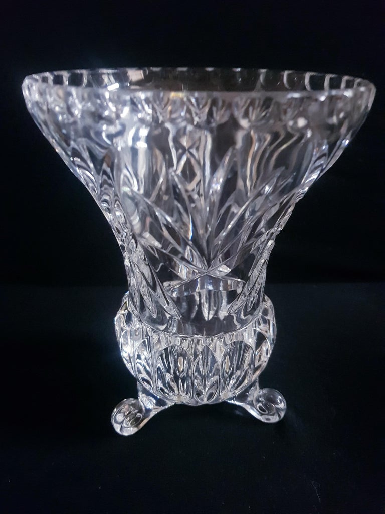 Beautiful antique Bohemian crystal cut vase years 1920-30 brilliant condition.