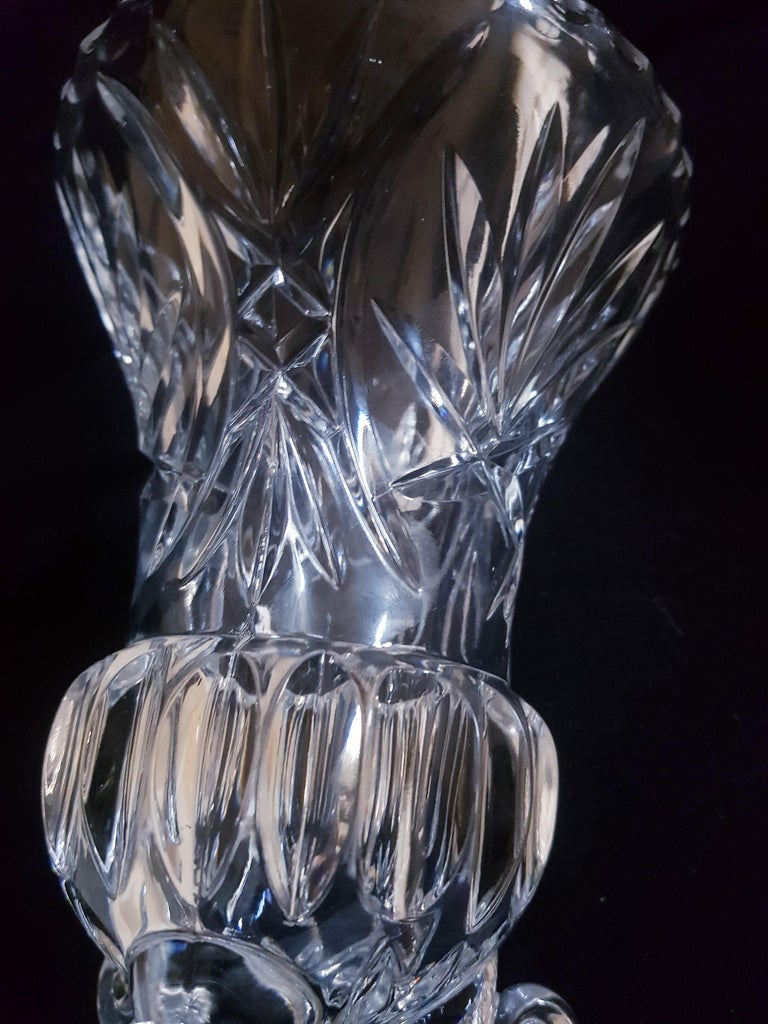 Other Antique Bohemian Crystal Cut Vase  For Sale