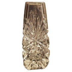 Antique Bohemian Crystal Hand Fine Cut Vase