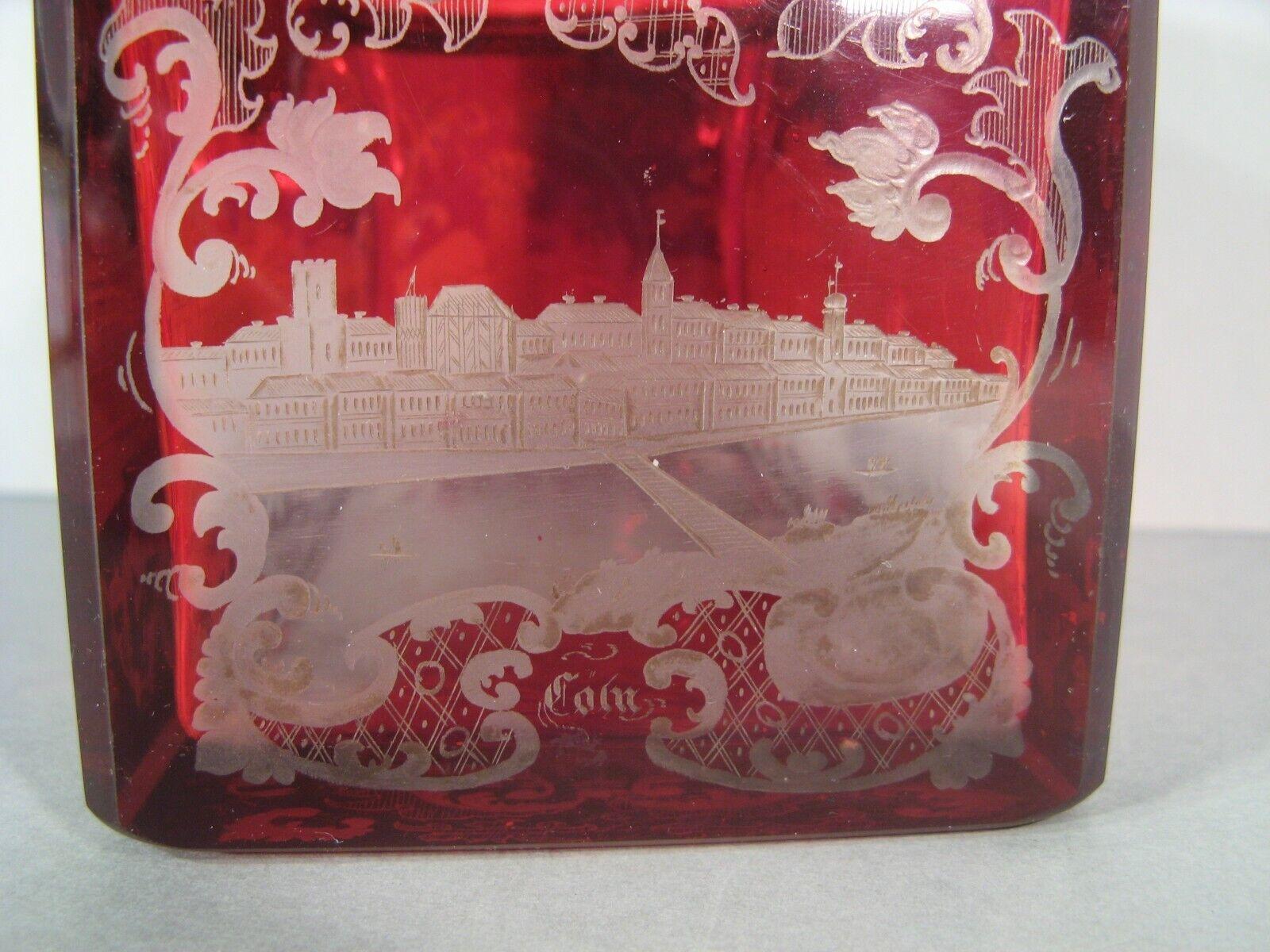 Antique Bohemian Crystal Jewelry Box, Napoleon III Era - 1Y209 3