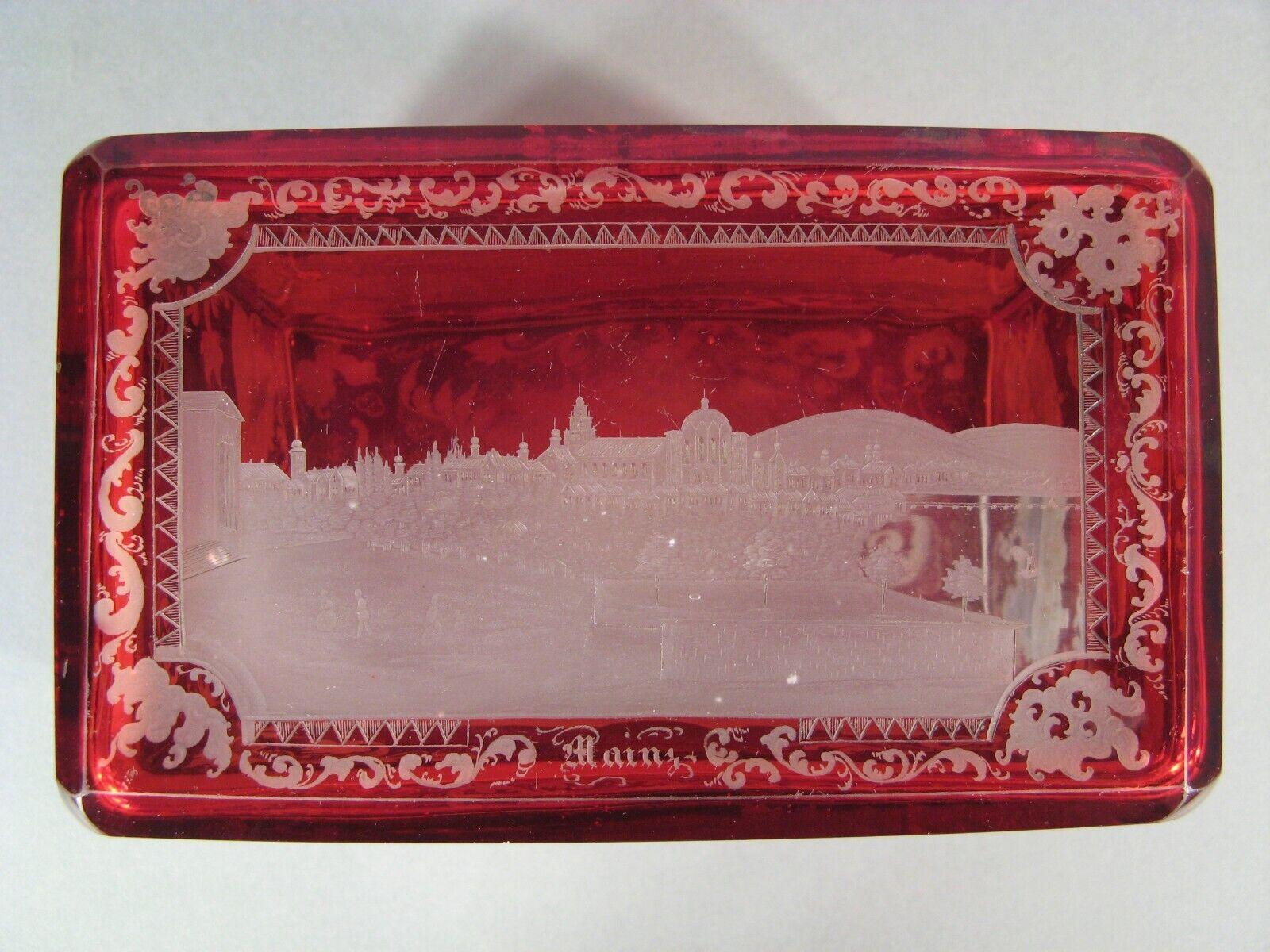 Antique Bohemian Crystal Jewelry Box, Napoleon III Era - 1Y209 4