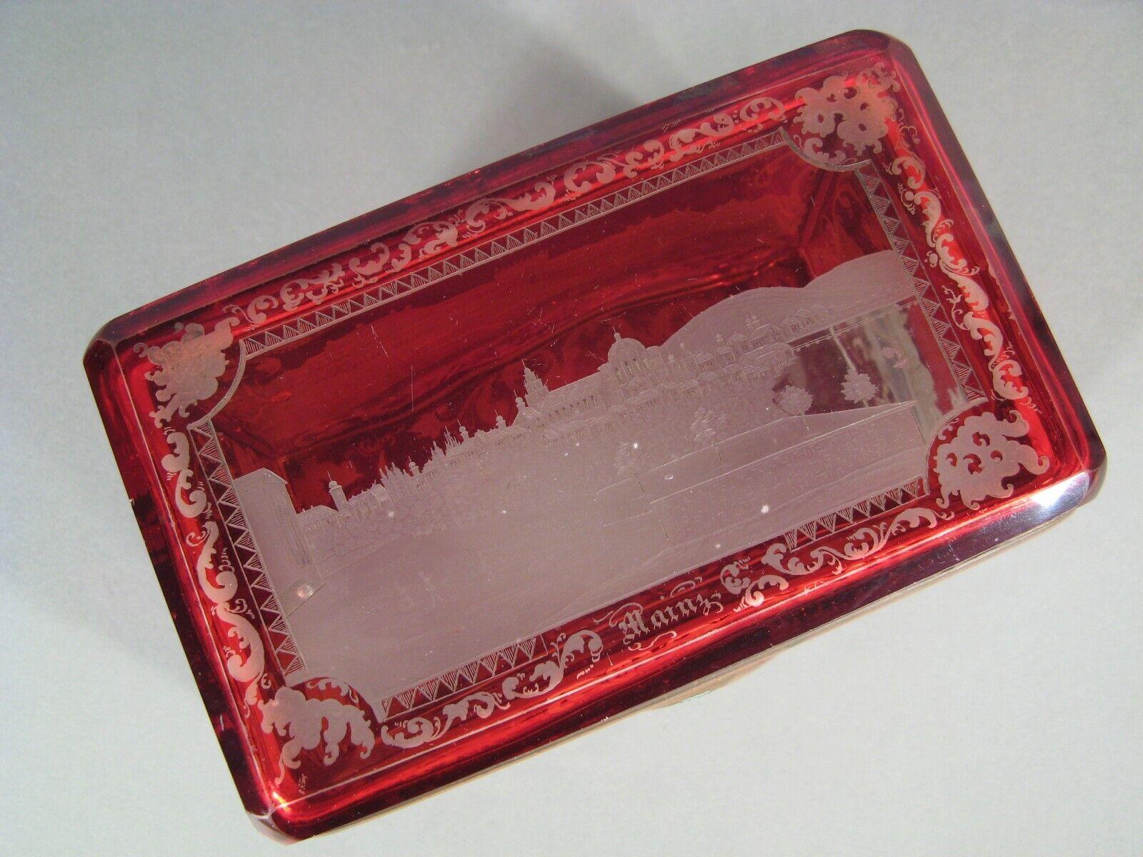 Antique Bohemian Crystal Jewelry Box, Napoleon III Era - 1Y209 In Good Condition In Bordeaux, FR