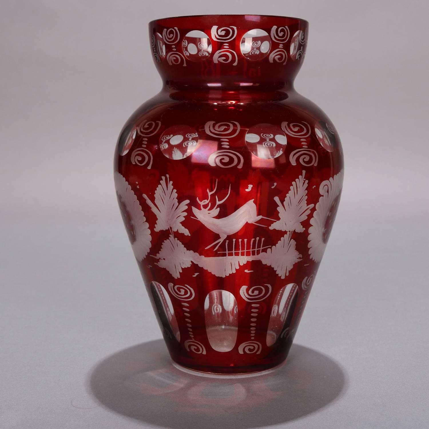 egermann bohemian glass vase