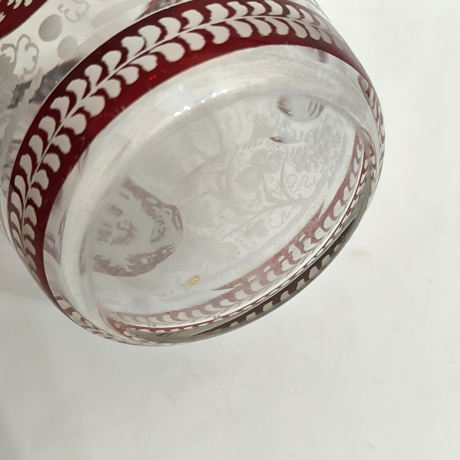 Vase bohémien ancien Egermann taillé en vigne claire et scène de chasse, 19ème siècle en vente 9