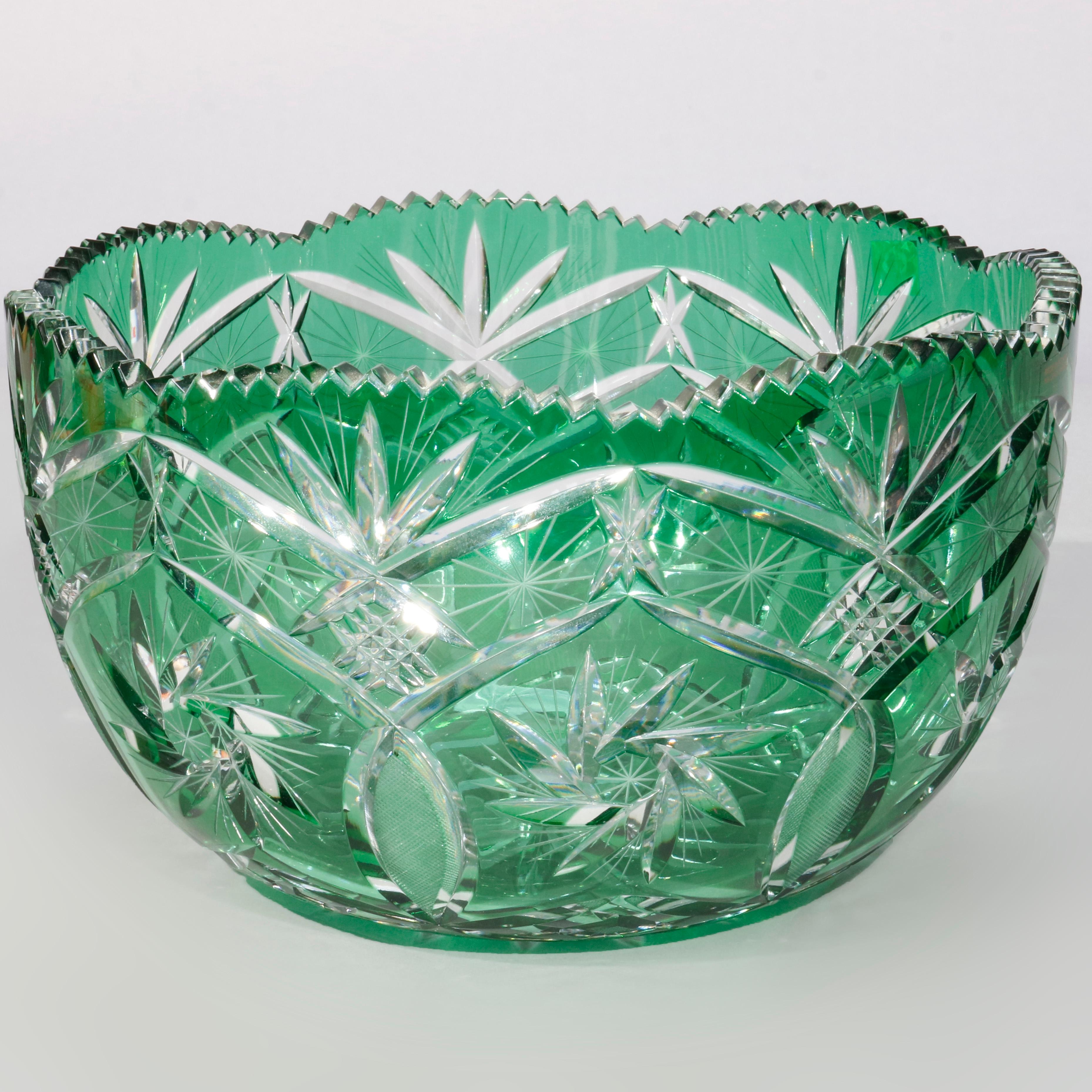 antique cut glass punch bowl