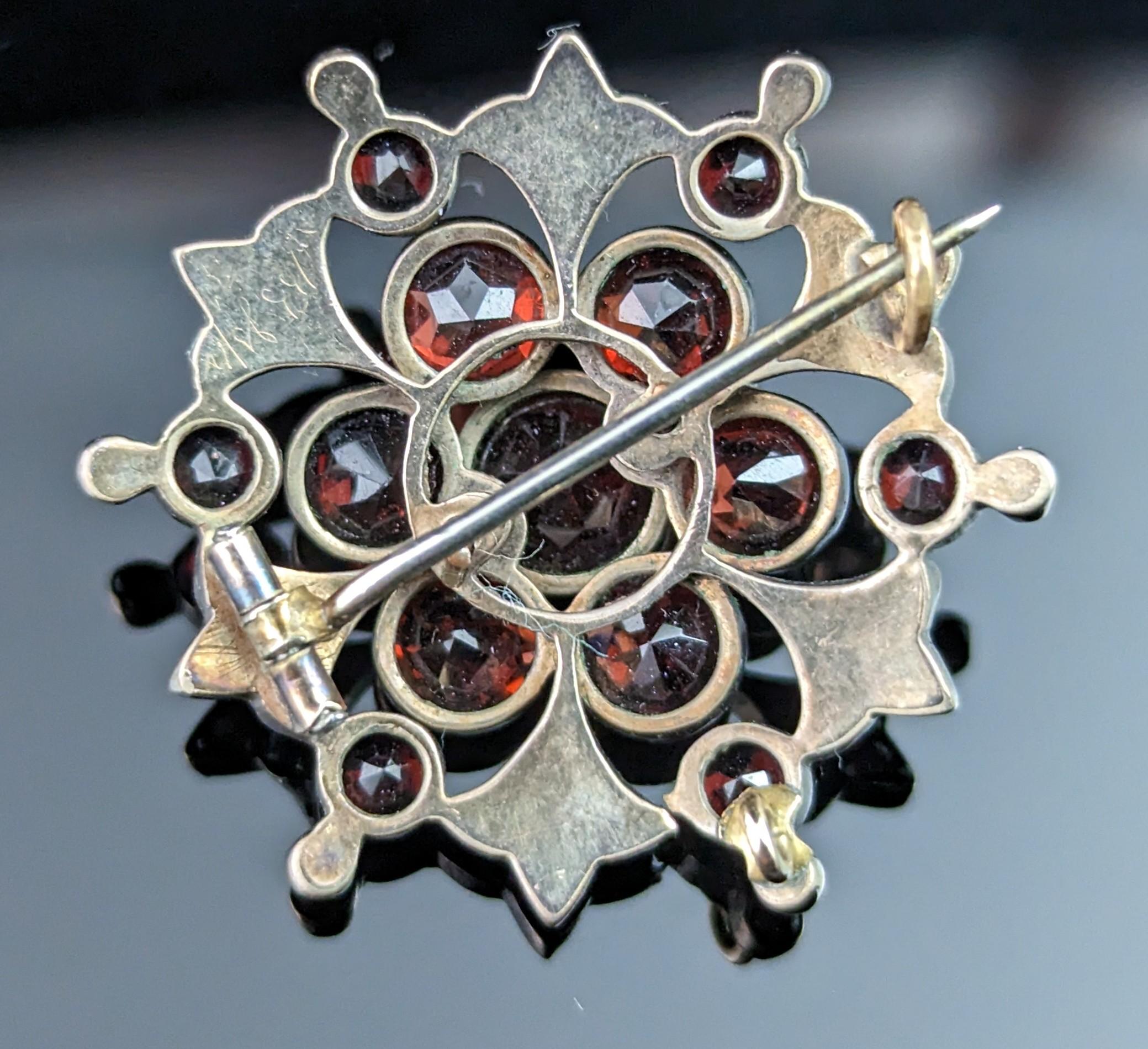 vintage garnet brooch