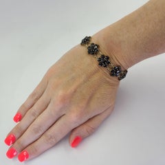 Antique Bohemian Garnet Flower Bracelet
