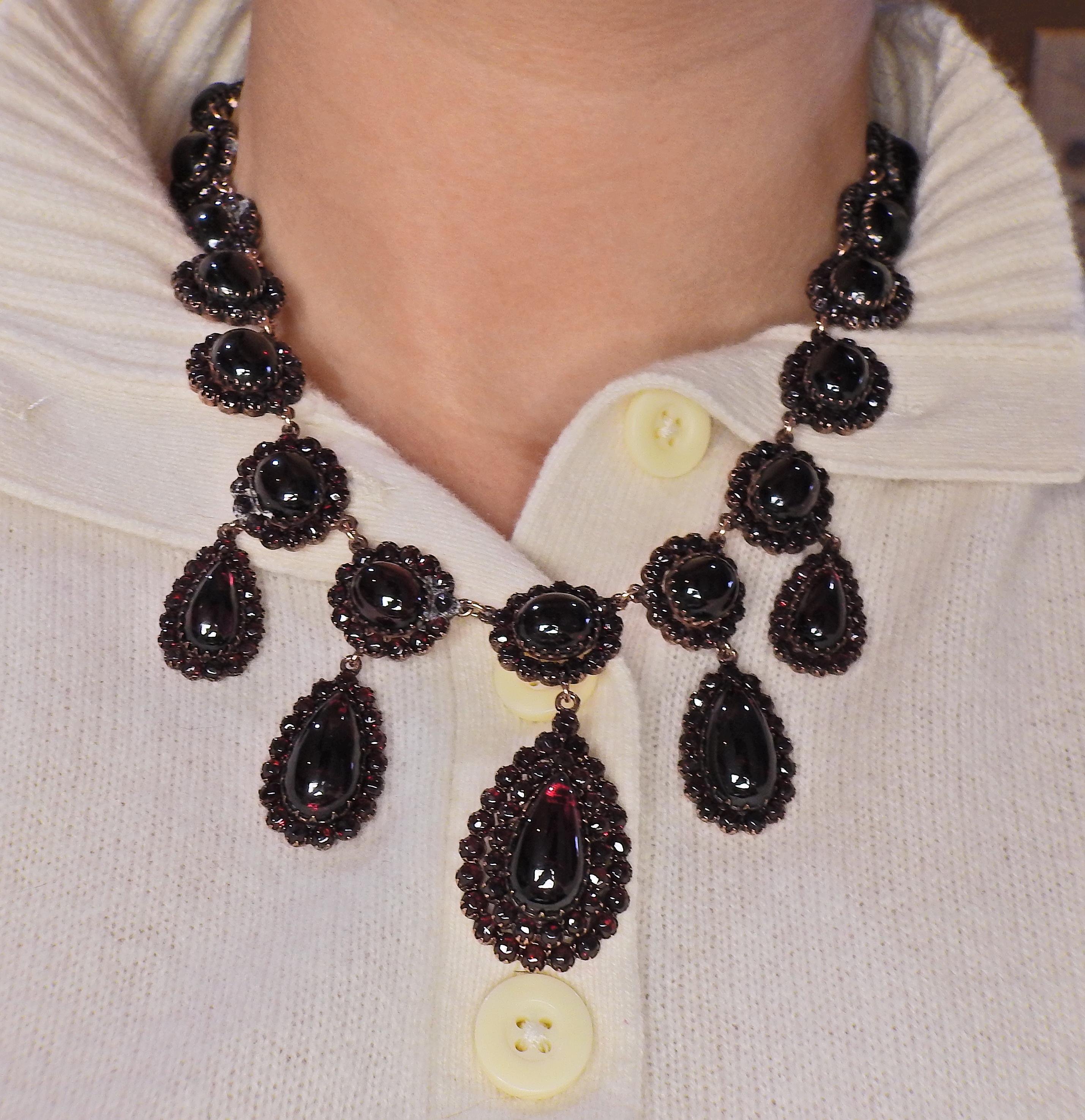 bohemian garnet necklaces