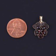 Antique Bohemian Garnet Pansy Pendant