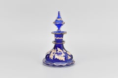 Antique Bohemian Glass Perfume Bottle, Flacon, 19th Century