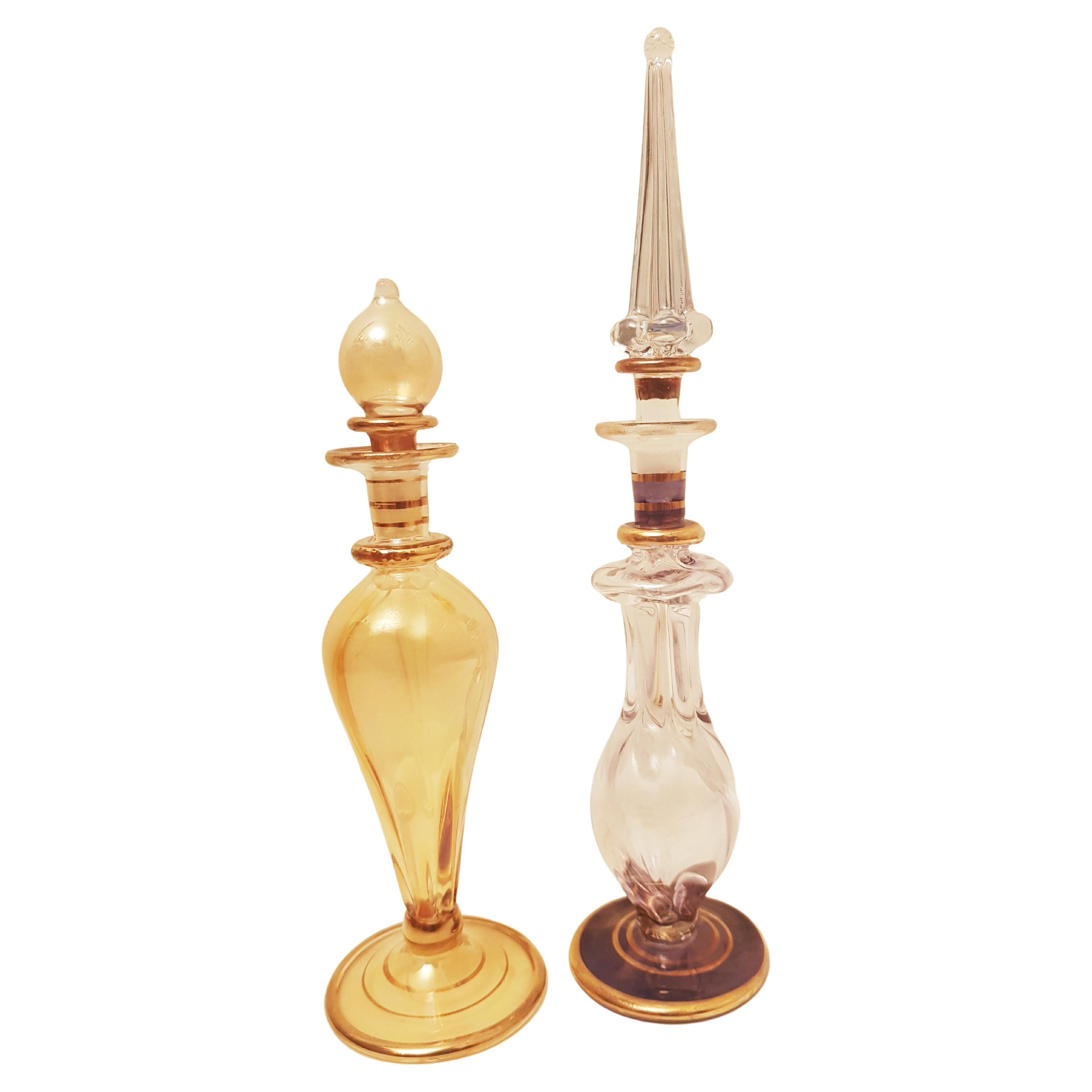 Antique Bohemian Glass Perfume Bottles For Sale