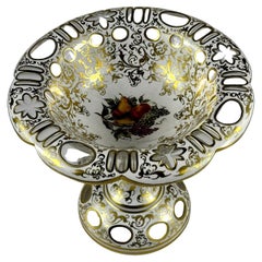 Cristal de Bohemia Antiguo - Recubrimiento Blanco - Cortado y Pintado  siglo XIX