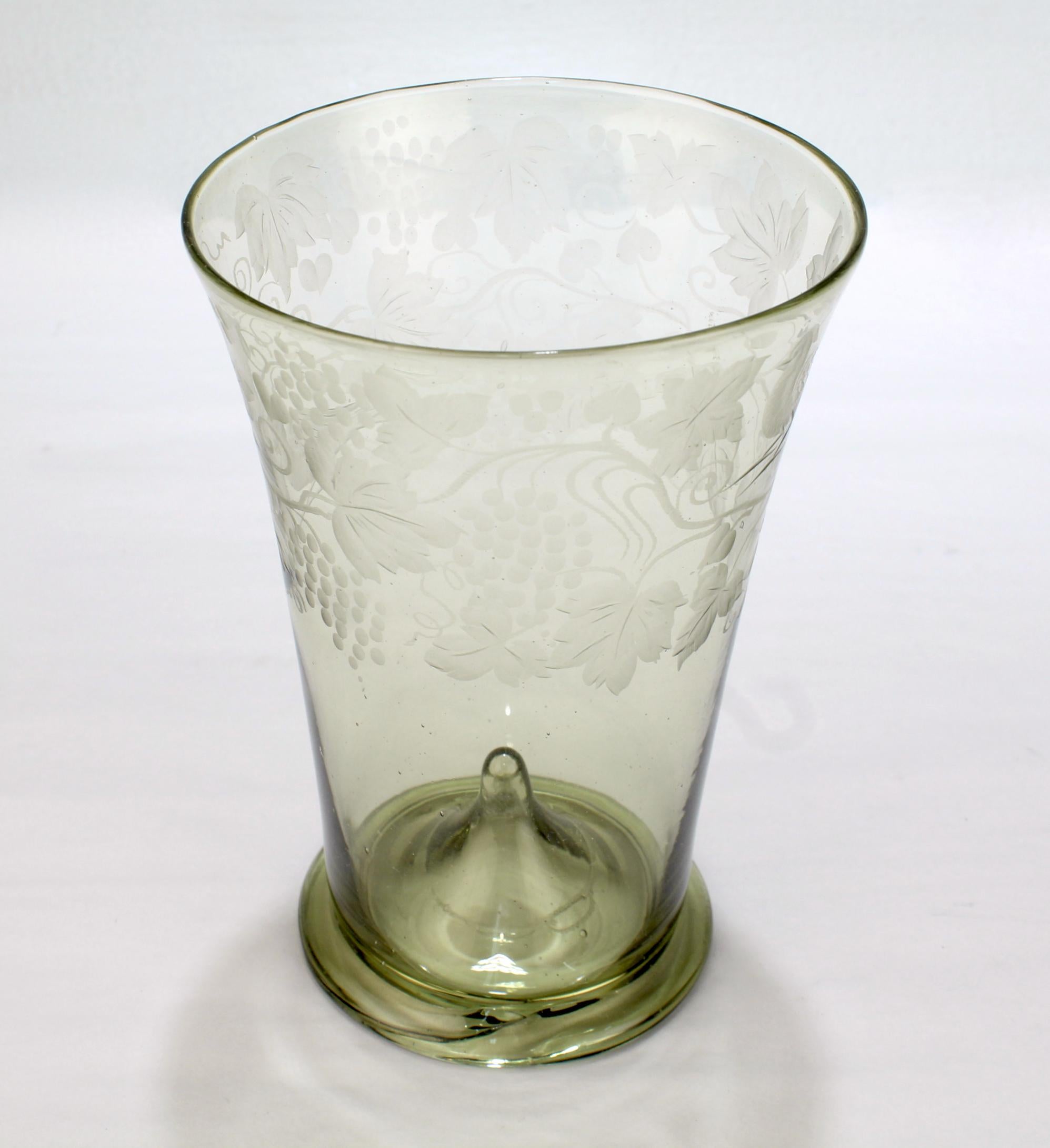antique glass cup