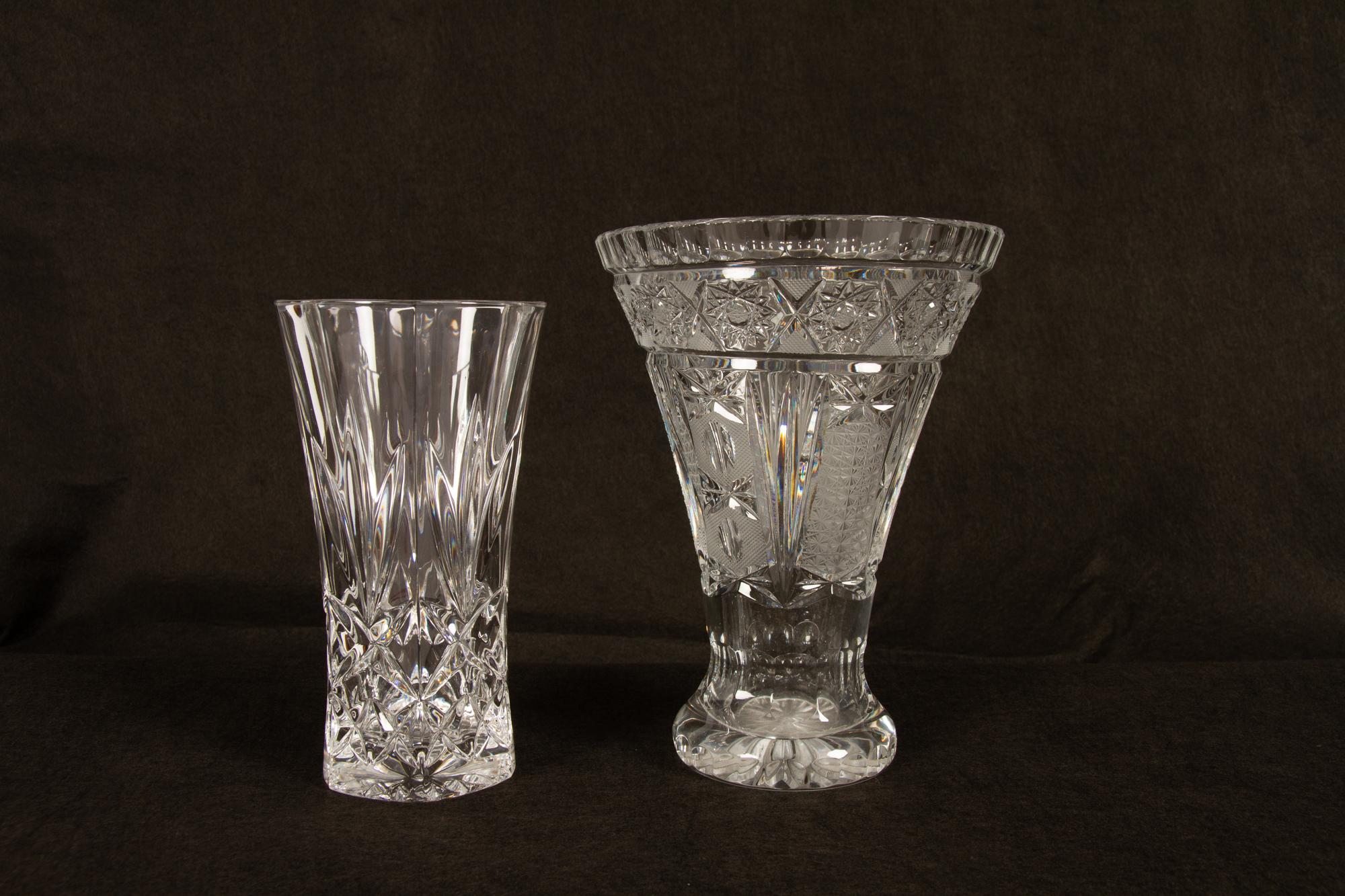 small crystal vases