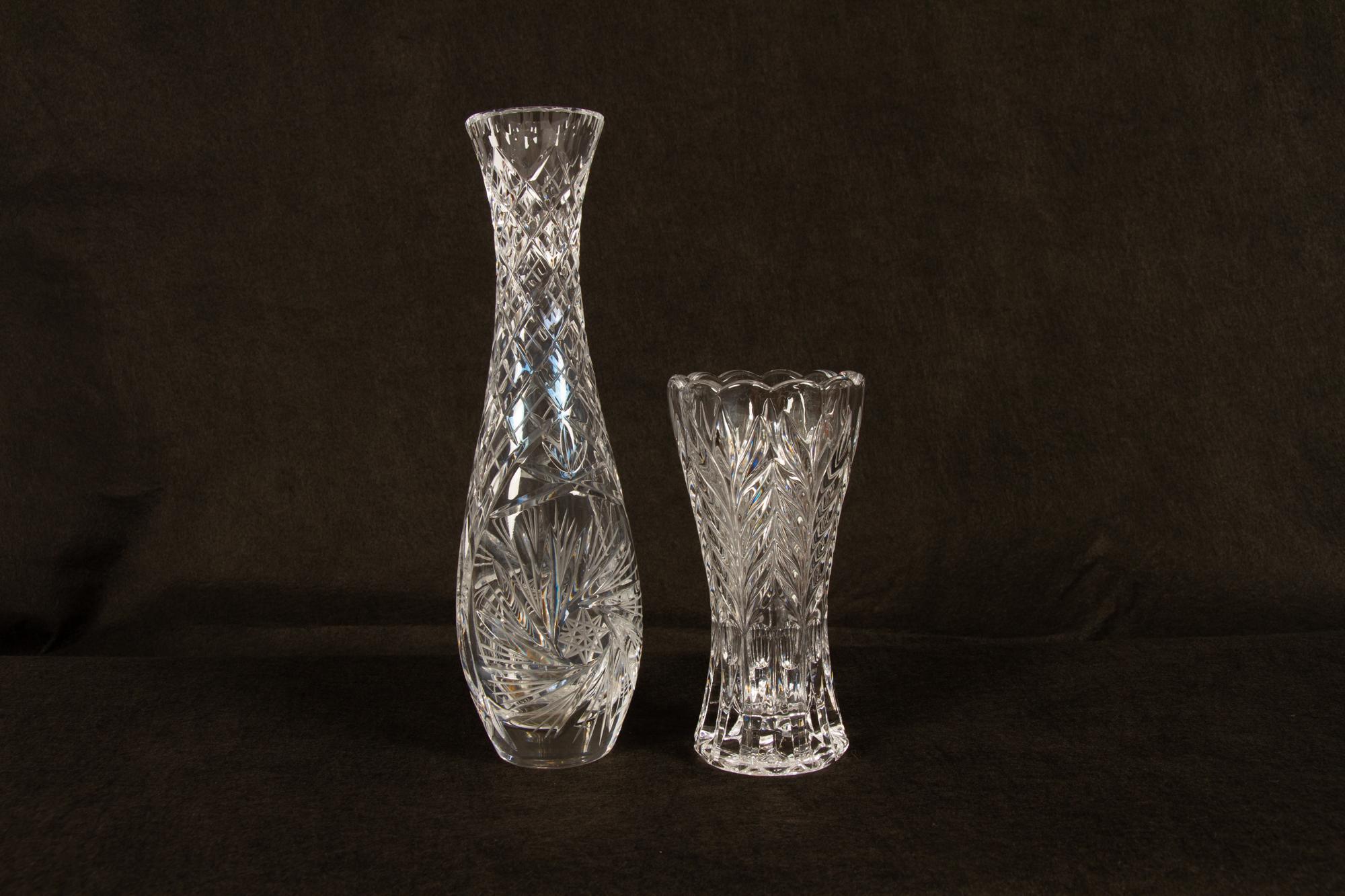 Antique Bohemian Lead Crystal Vases Set of 10 In Good Condition For Sale In Asaa, DK