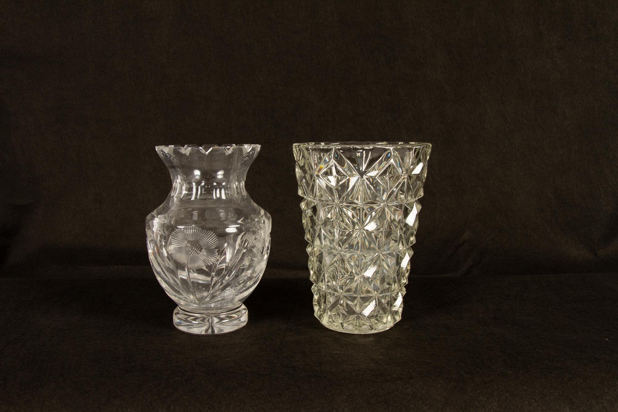 20th Century Antique Bohemian Lead Crystal Vases Set of 10 For Sale