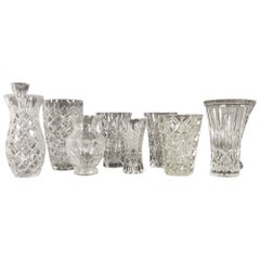 Vases anciens en cristal de plomb de Bohème (lot de 10)