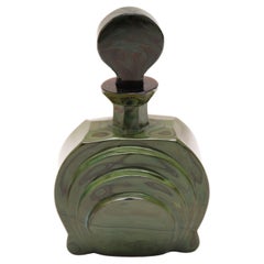 Antique Bohemian Lithyalin Glass Perfume Bottle, Scent Flask, 19th Century