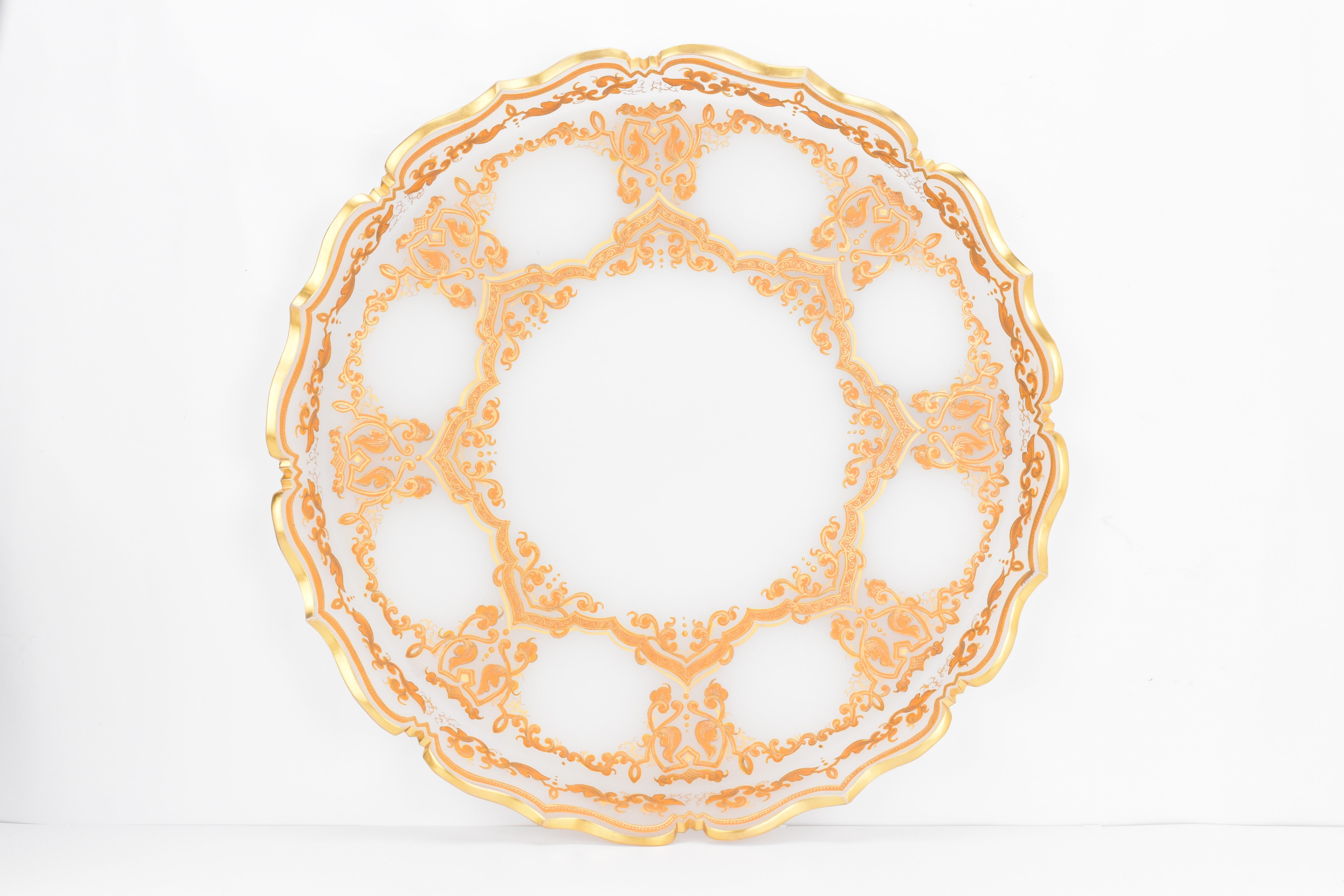 Ensemble de punchs bohème antique en verre dépoli opalin Moser, 19ème siècle en vente 2