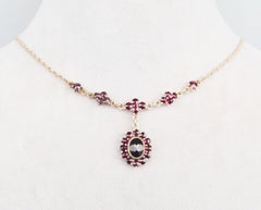 Collier Bohème ancien Garnets Gilt 830 Silver / 42cm / 5.6gr.