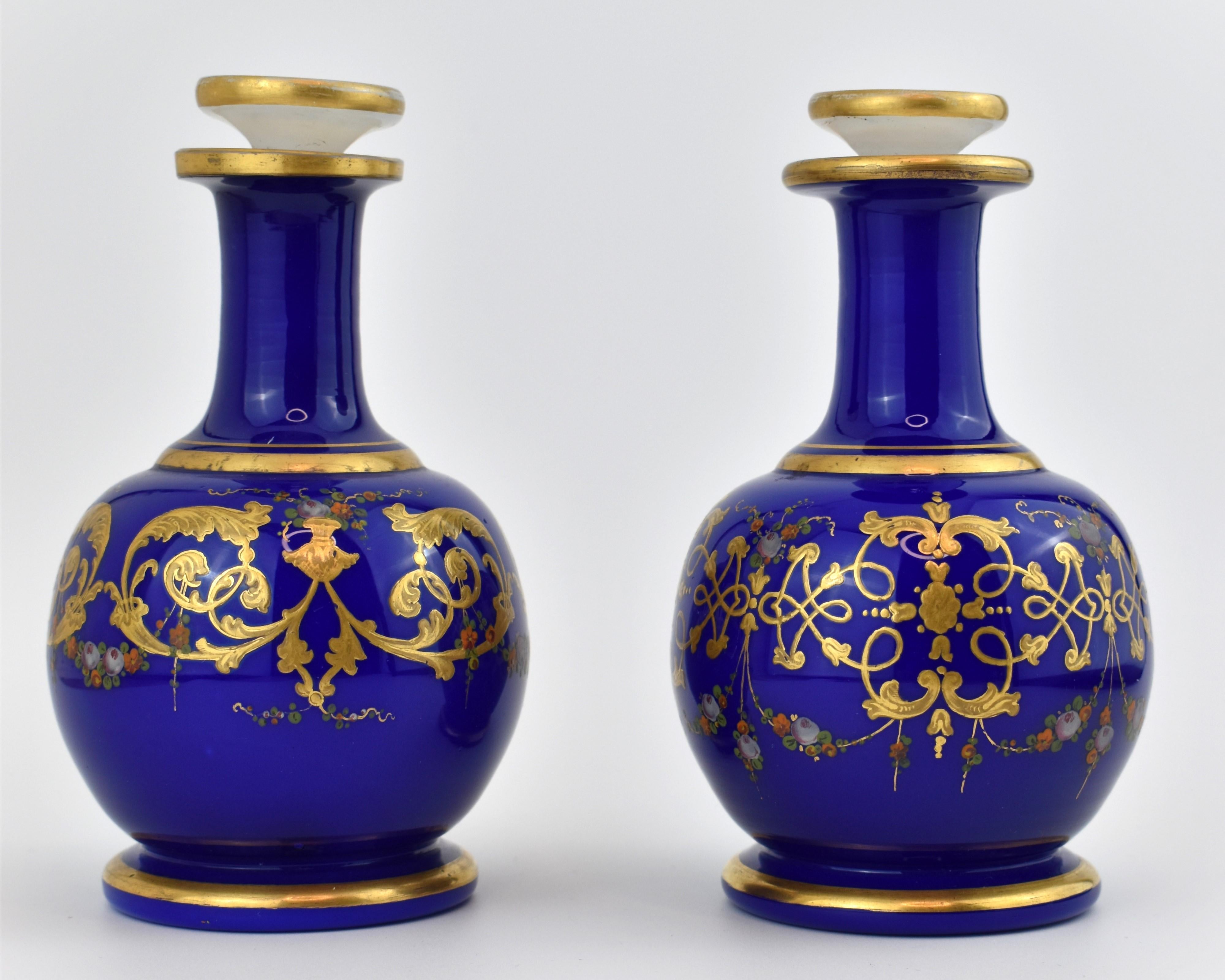 Antico set di bicchieri opalini di Boemia, set per liquori, XIX secolo in vendita 3