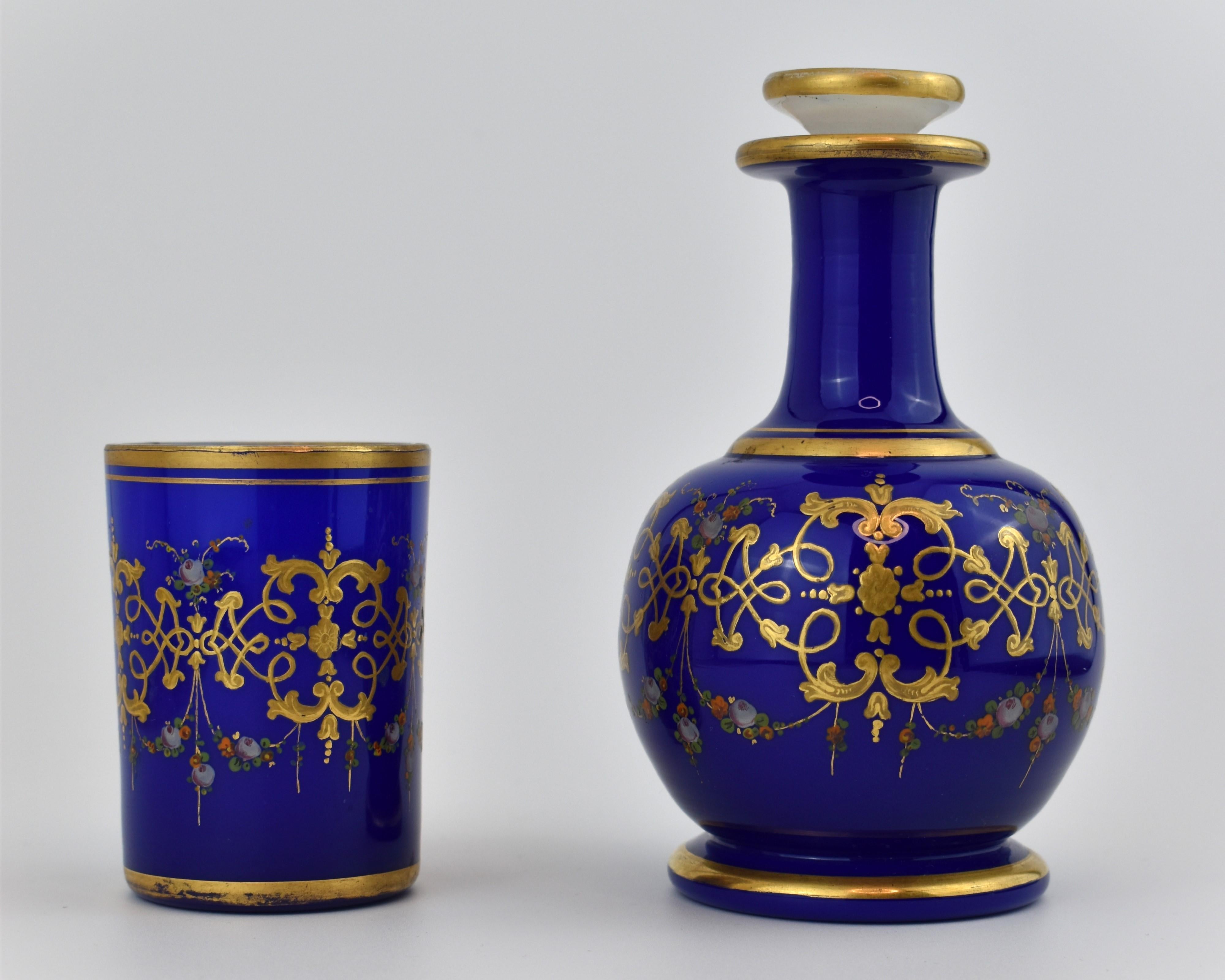 Antico set di bicchieri opalini di Boemia, set per liquori, XIX secolo in vendita 4