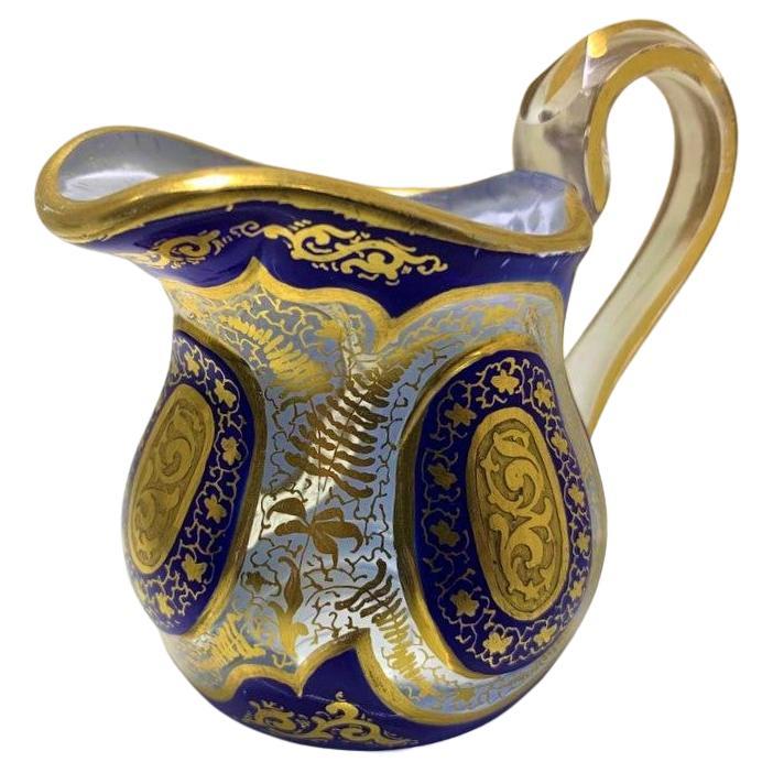 XIXe siècle Ensemble de verre taillé émaillé de Bohème antique, Qajar, islamique, 19ème siècle en vente